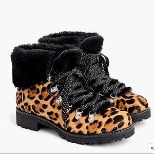 J.Crew leopard calf hair Nordic boot size 9